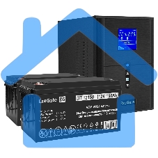 Комплект Источник бесперебойного питания EX295989RUS + батарея 150Aч EX282990RUS 2шт ExeGate SineTower SZ-2000.LCD.AVR.3SH.1C13.USB + батарея ExeGate DT 12150 (12В, 150Ач) 2шт