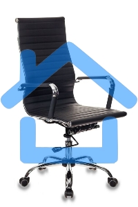 Кресло руководителя Бюрократ CH-883/BLACK черный, искусственная кожа, крестовина хром