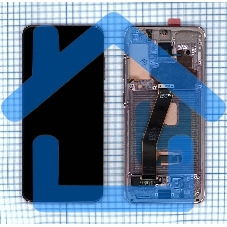 Дисплей для Samsung Galaxy S20 SM-G980F розовый с рамкой