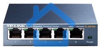 Коммутатор TP-Link SOHO TL-SG105 5-port Desktop Gigabit Switch, 5 10/100/1000M RJ45 ports, metal case
