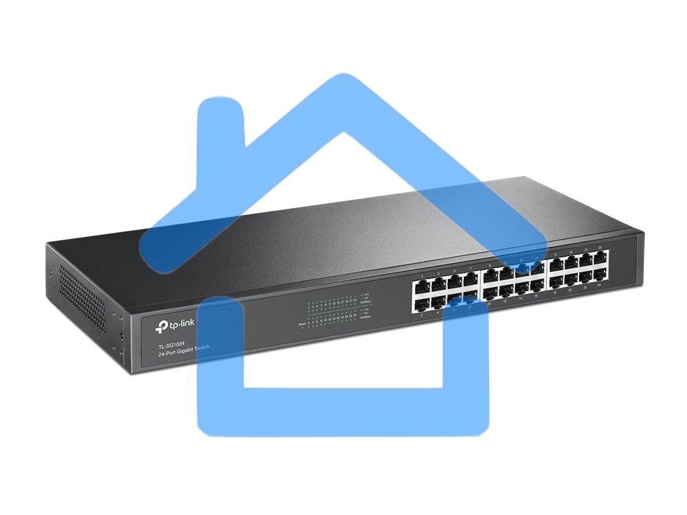Сетевой коммутатор TP-Link SMB TL-SG1024 Коммутатор 24LAN 10/100/1000Mb/s Unmanagersd Gigabit Rackmount Switch