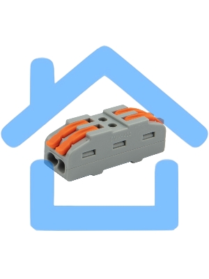 Клемма соединительная многоразовая проходная 2 полюса (0,08-4 мм²), серая (25 шт./уп.) Rexant