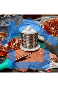 Припой ПОСу 95-5, 500г, Ø2мм, (олово 95%, сурьма 5%), бессвинцовый, ГОСТ 21931-76, катушка Rexant