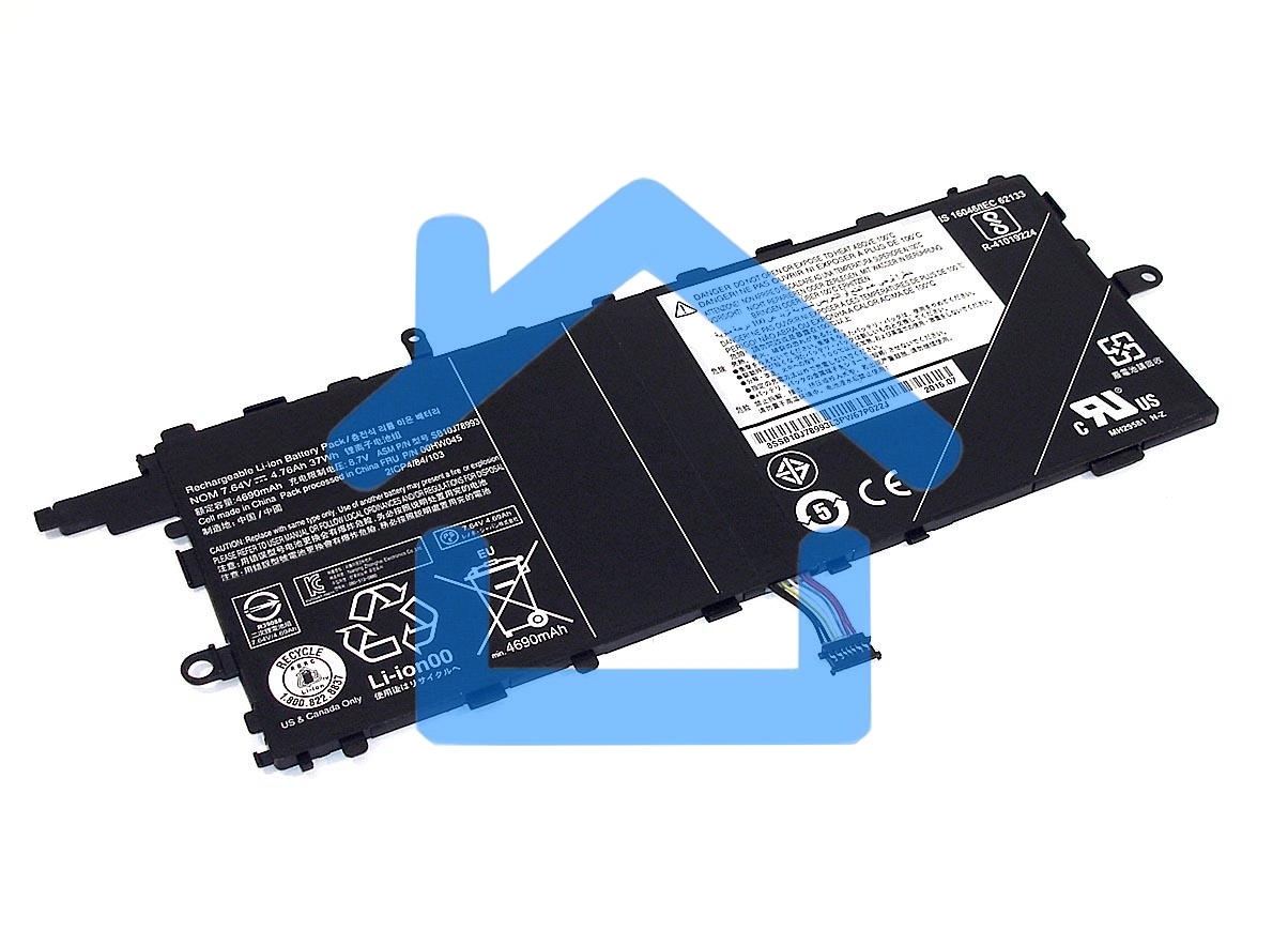 Аккумуляторная батарея для ноутбука Lenovo ThinkPad X1 Tablet (00HW045) 7.64V 37Wh Orig