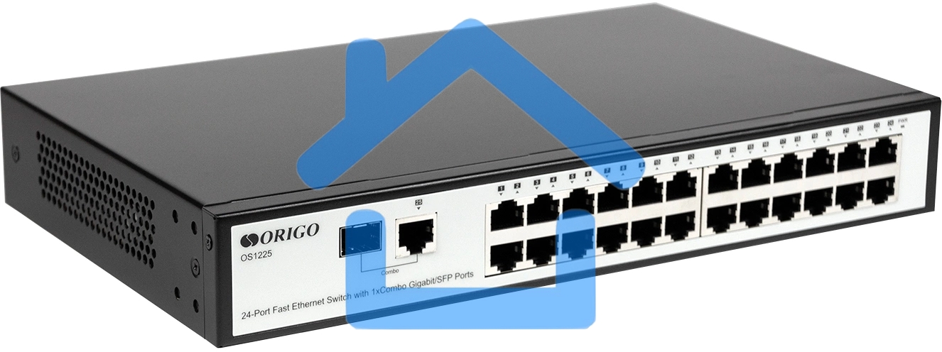 Неуправляемый 25-портовый коммутатор 100 Мбит/с ORIGO OS1225/A1A с гигабитным комбо-портом