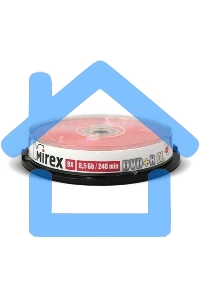Диск DVD+R Mirex 8.5 Gb, 8x, Cake Box (10), Dual Layer (10/300)