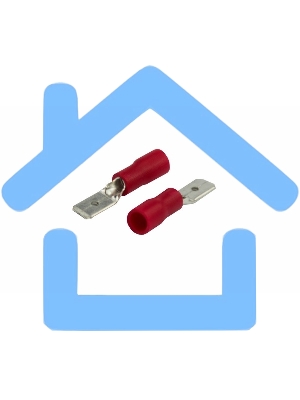 Клемма плоская изолированная штекер 4.8 мм 0.5-1.5 мм² (РПи-п 1.5-(4.8)/РПИп 1,25-5) красная Rexant