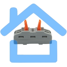 Клемма соединительная многоразовая проходная 2 полюса (0,08-4 мм²), серая (25 шт./уп.) Rexant