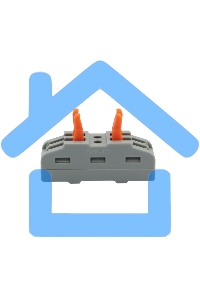 Клемма соединительная многоразовая проходная 2 полюса (0,08-4 мм²), серая (25 шт./уп.) Rexant