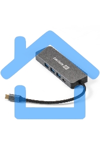 Док-станция ExeGate DUB-31C/PD/H (кабель-адаптер USB Type-C --> 3xUSB3.0 + PD 60W + HDMI 4K@30Hz, Plug&Play, серый)