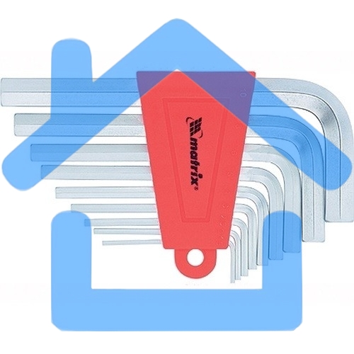 Набор ключей имбусовых Matrix HEX, 1,5–10 мм, CrV, 9 шт., короткие, сатин.