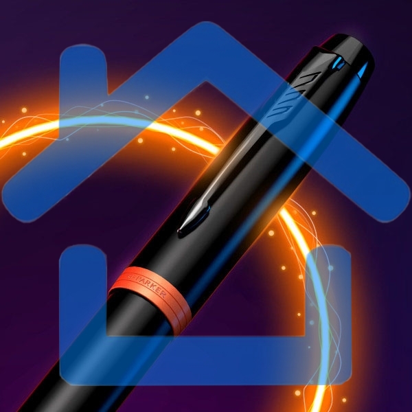 Ручка роллер Parker IM Vibrant Rings T315 (CW2172945) Flame Orange PVD F, черные чернила, подарочная коробка