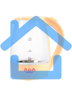 Чайник электрический Мастерица ЕК-1801G, ваниль, 1,8л, стекло, 1850 Вт