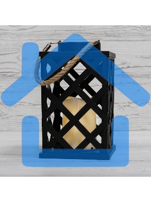 Декоративный фонарь Neon-night на солнечной батарее 14х14х24 см, черный плетеный корпус, теплый белый цвет свечения