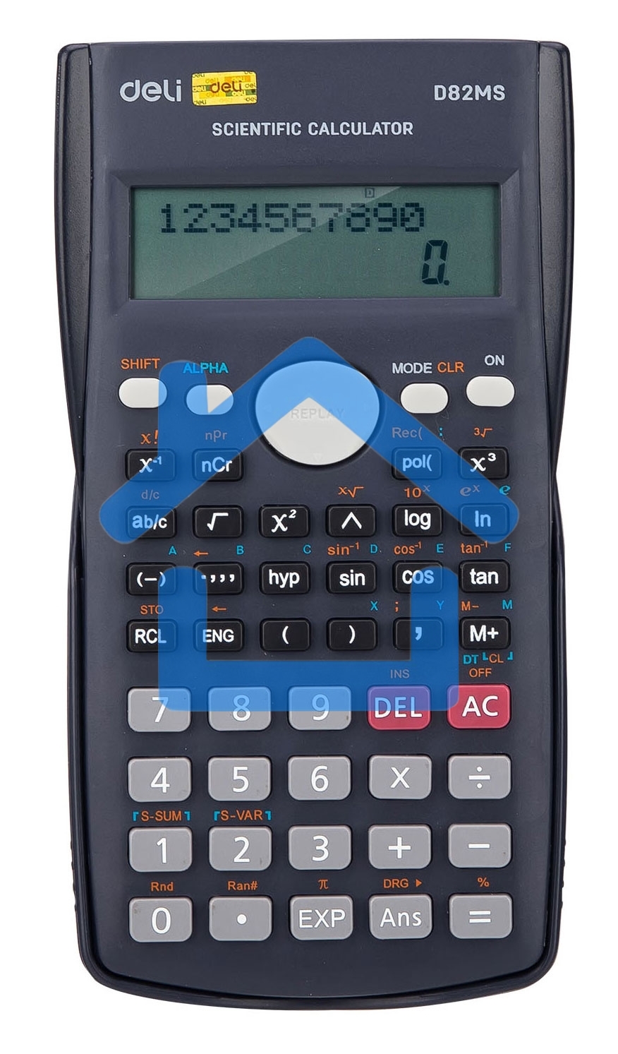 Калькулятор научный Deli ED82MS темно-синий 10+2-разр.