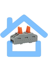 Клемма соединительная многоразовая проходная 2 полюса (0,08-4 мм²), серая (25 шт./уп.) Rexant