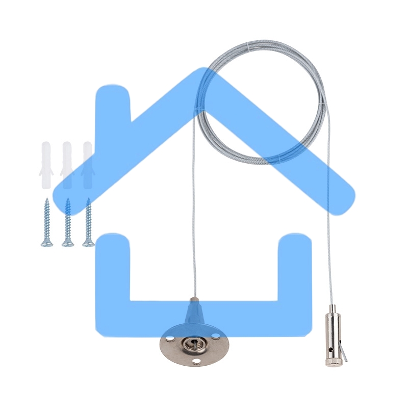 Комплект тросовых подвесов для светильников и шинопровода Rexant с регулировкой высоты, 2 м (2 шт.)