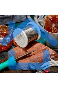 Припой ПОСу 95-5, 500г, Ø2мм, (олово 95%, сурьма 5%), бессвинцовый, ГОСТ 21931-76, катушка Rexant