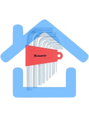 Набор ключей имбусовых Matrix HEX, 1,5–10 мм, CrV, 9 шт., короткие, сатин.