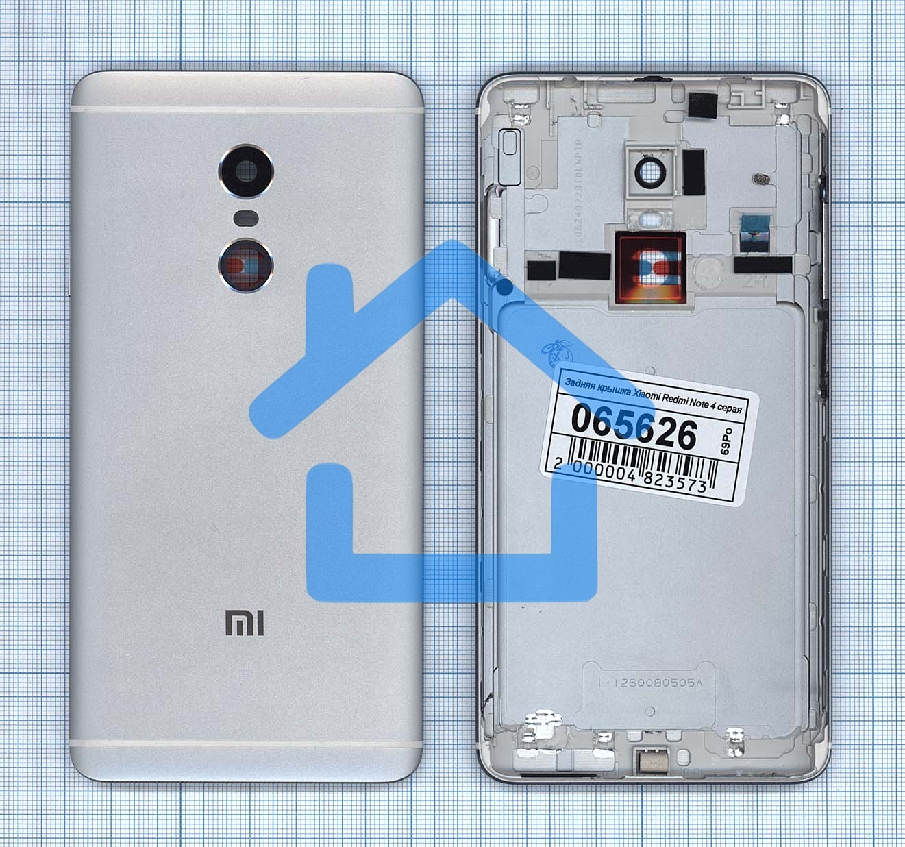 Задняя крышка для Xiaomi Redmi Note 4 серая