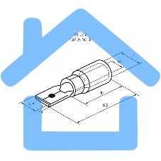 Клемма плоская изолированная штекер 4.8 мм 0.5-1.5 мм² (РПи-п 1.5-(4.8)/РПИп 1,25-5) красная Rexant