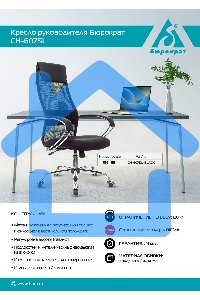 Кресло руководителя Бюрократ CH-607SL TW-01 Neo Black черный, сетка/ткань с подголов. на колес. металл хром