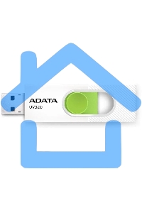 Флешка USB ADATA UV320 (AUV320-64G-RWHGN), 64 Gb, USB 3.2 Gen1, R/W 100/30, белый/зеленый