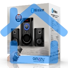 Акустическая система 2.1, 60W/BT/USB/SD/FM/ДУ Ginzzu GM-425
