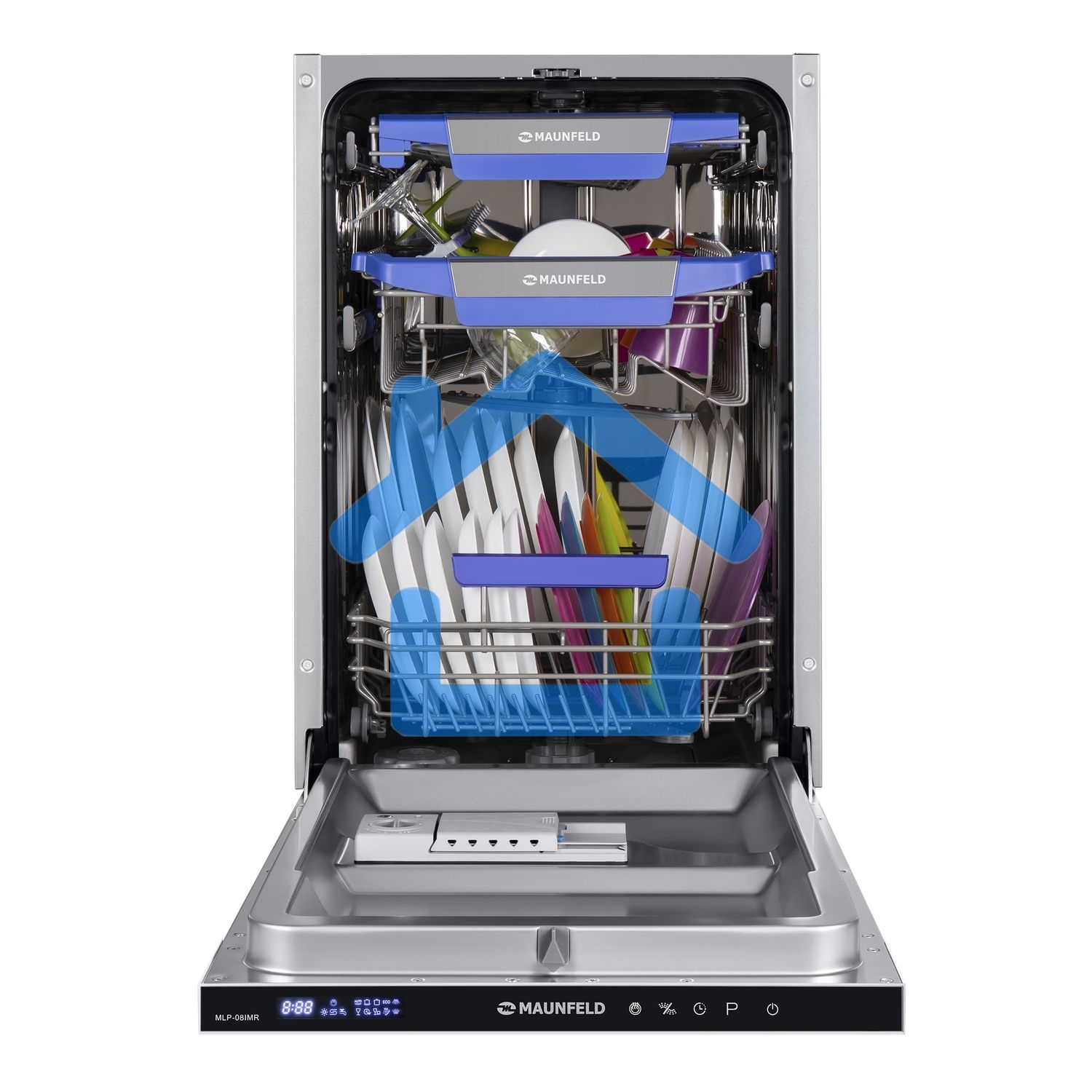 Встраиваемая посудомоечная машина Maunfeld MLP-08IMR, черный, 44.5 см, 10 компл., 47 дБ, класс A++