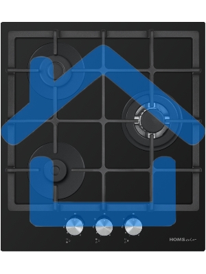 Газовая варочная панель HOMSair HGG433TGCBK