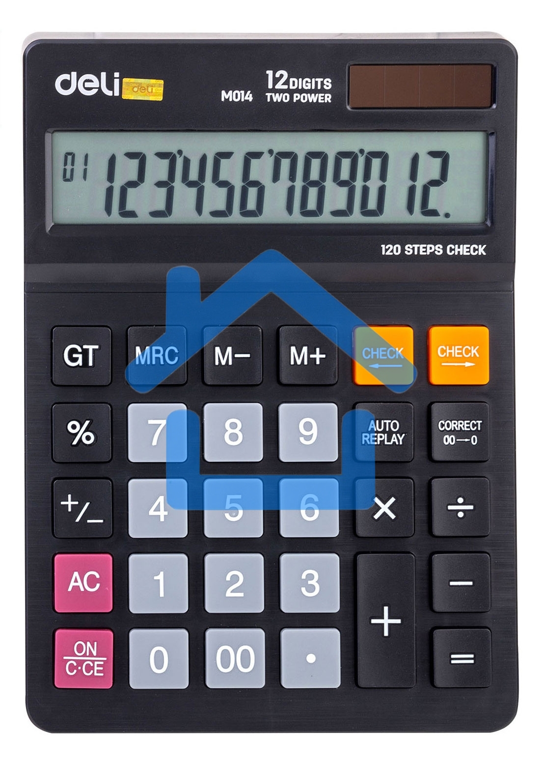 Калькулятор настольный Deli EM01420 черный 12-разр.