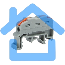 Клемма соединительная многоразовая проходная 1 полюс с креплением на DIN-рейку (0,08-4 мм²), серая (25 шт./уп.) Rexant