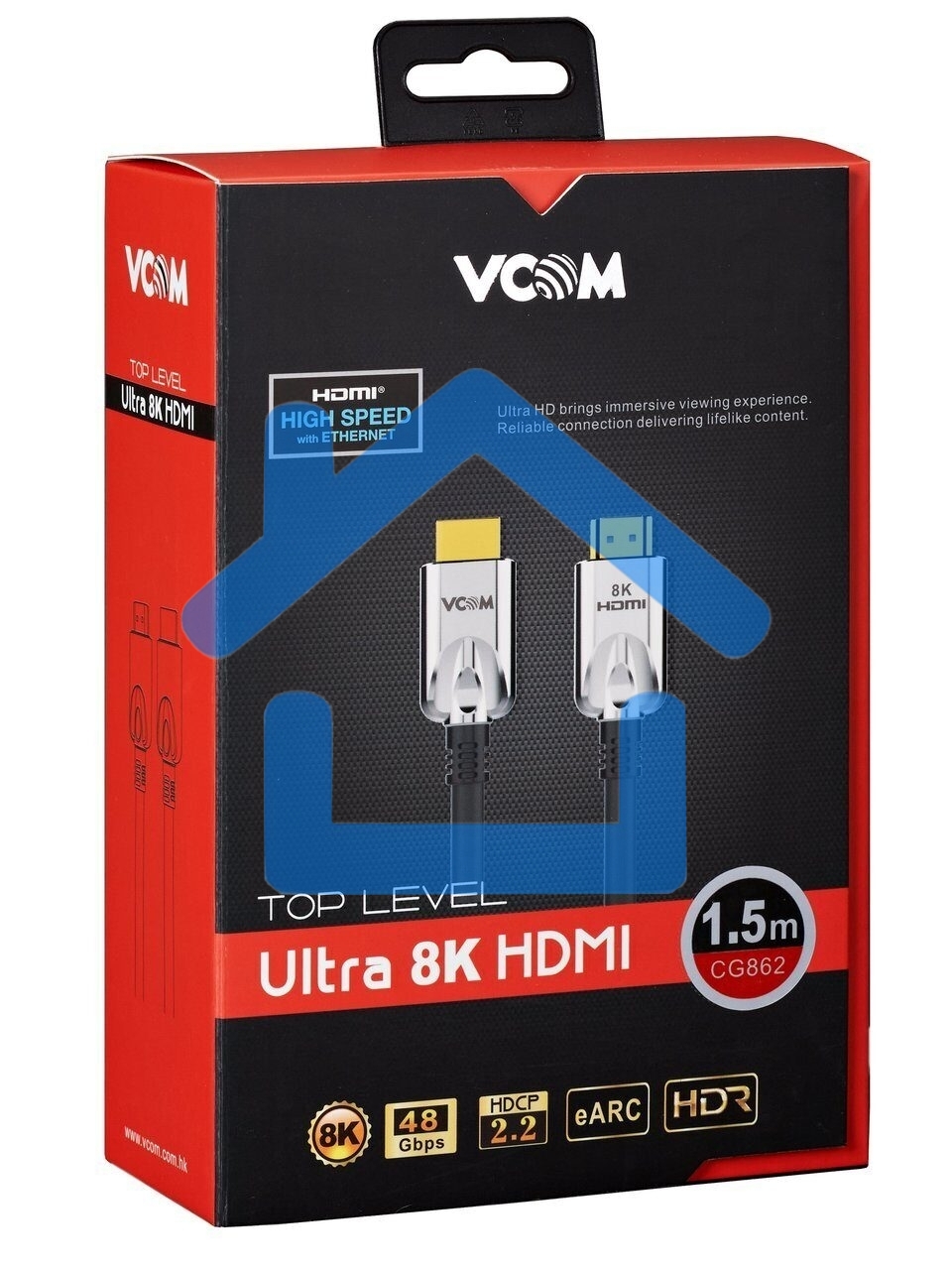 Кабель HDMI 19M/M,ver. 2.1, 8K@60 Hz 1.5m VCOM <CG862-1.5M> VCOM/TELECOM