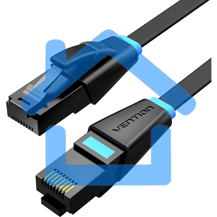 Патч-корд Vention прямой UTP cat.6, RJ45 - 5м. плоский черный