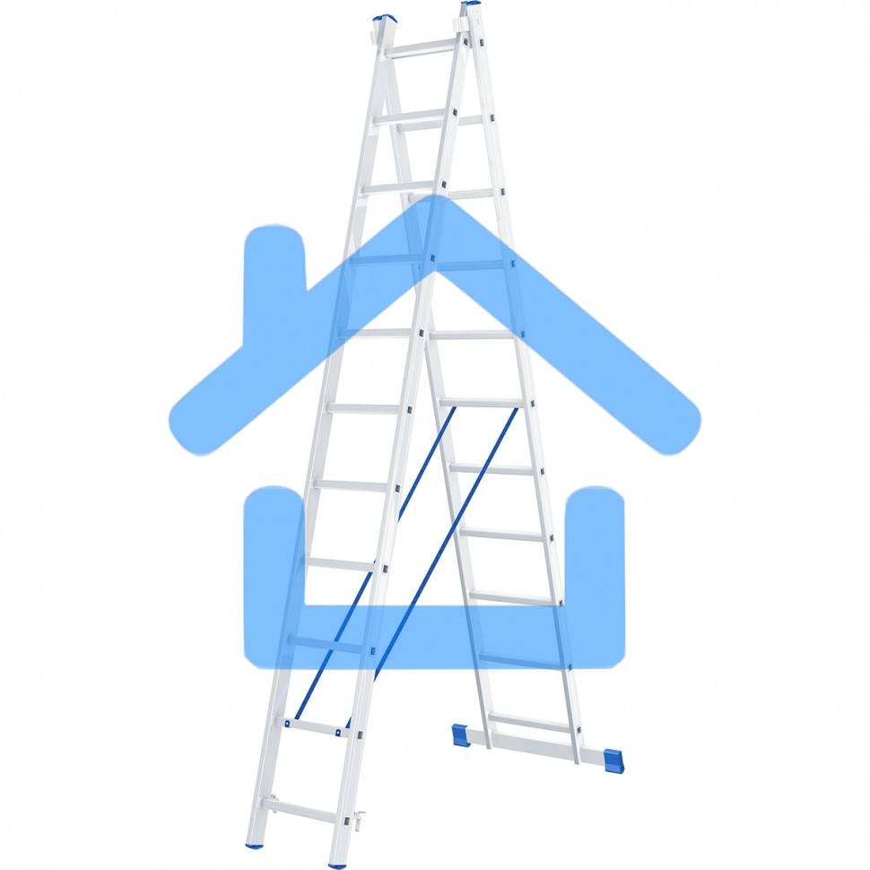 Лестница, 2 х 11 ступеней, алюминиевая, двухсекционная, Россия Сибртех 97911