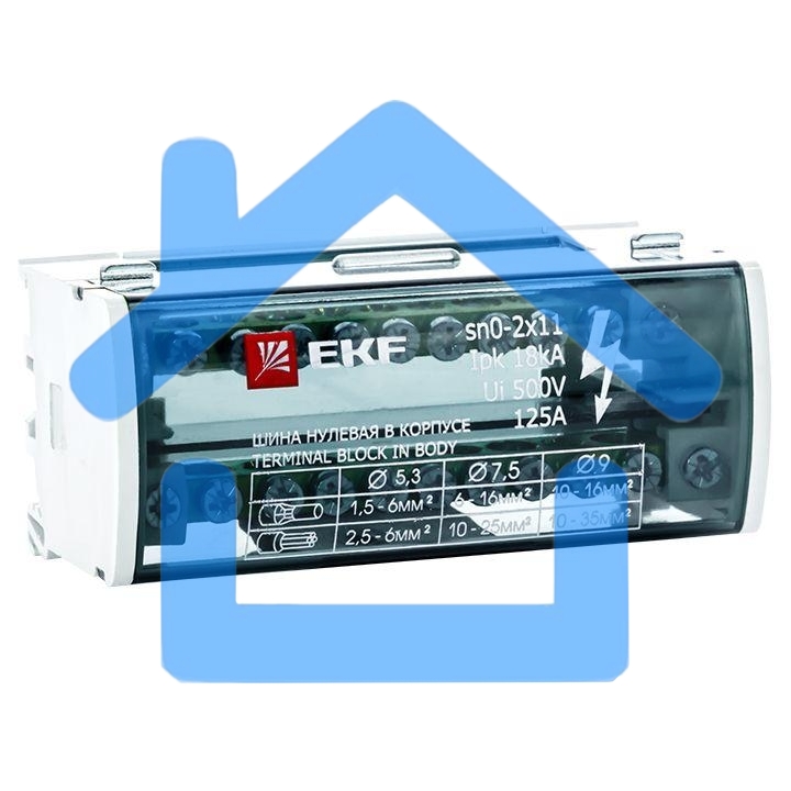 Шина нулевая в корпусе 2х11 EKF sn0-2x11