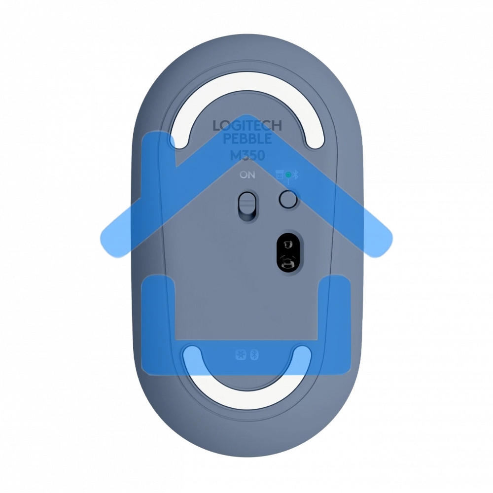 Мышь беспроводная Logitech Pebble M350 синий, 1000 dpi, радиоканал, Bluetooth, USB, кнопки - 3