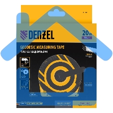 Рулетка геодезическая 20 м х 15 мм, закрытый корпус, фиберглассовая лента Denzel