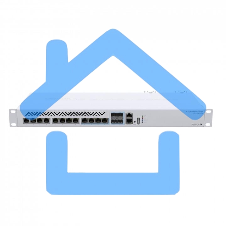 MikroTik CRS312-4C+8XG-RM Cloud Router Switch 8х 1G/2.5G/5G/10G RJ45, 4х 10G RJ45/SFP+ with RouterOS L5, 1U rackmount enclosure