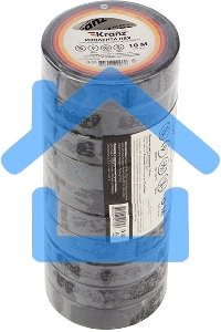 Изолента ПВХ KRANZ 0.13х15 мм, 10 м, черная (10 шт./уп.)