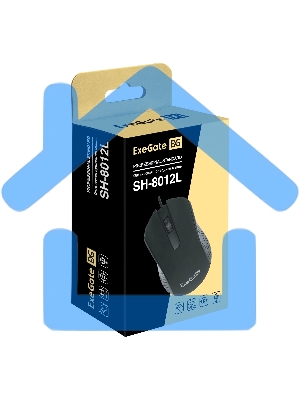 Мышь проводная ExeGate Professional Standard SH-8012L черный, 1000 dpi, USB, кнопки - 3
