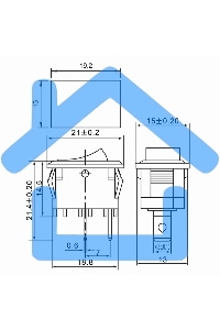 Выключатель клавишный 250V 6А (2с) ON-OFF красный Mini (RWB-201, SC-768) Rexant