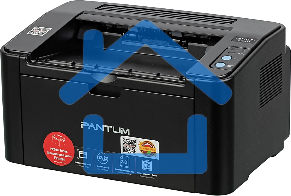 Принтер лазерный Pantum P2500, А4, ч/б, печ. до 22 стр/мин, 1200x1200 dpi, USB