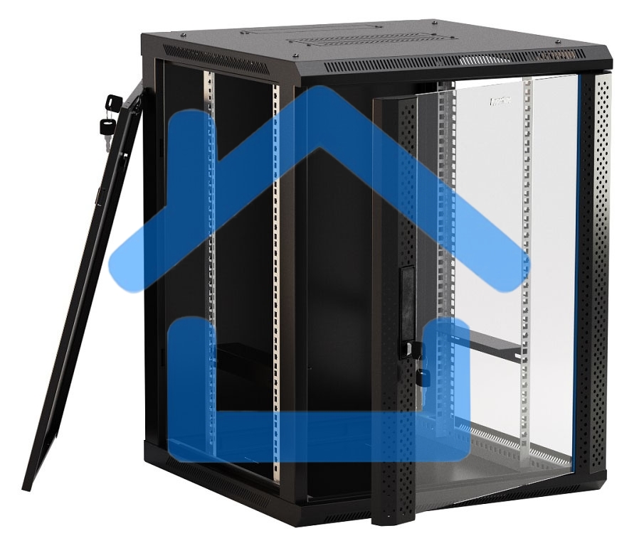 Шкаф настенный Hyperline TWB-1245-GP-RAL9004 19-дюймовый (19