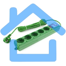 Фильтр-удл. Power Cube PC 3м 5р, зел. 10А/2,2кВт