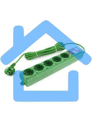 Фильтр-удл. Power Cube PC 3м 5р, зел. 10А/2,2кВт