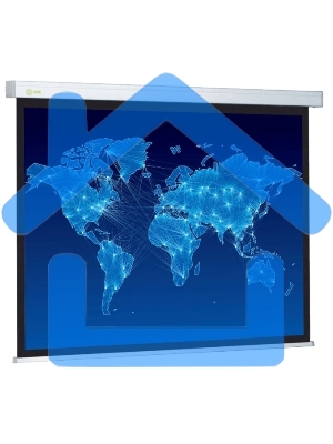 Экран Cactus 150x150см Wallscreen CS-PSW-150x150 1:1 настенно-потолочный рулонный белый