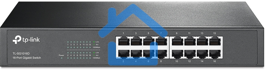 Коммутатор TP-Link SMB TL-SG1016D неуправляемый настольный/19U 16x10/100/1000BASE-T