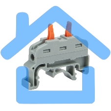 Клемма соединительная многоразовая проходная 1 полюс с креплением на DIN-рейку (0,08-4 мм²), серая (25 шт./уп.) Rexant