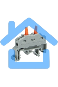 Клемма соединительная многоразовая проходная 1 полюс с креплением на DIN-рейку (0,08-4 мм²), серая (25 шт./уп.) Rexant